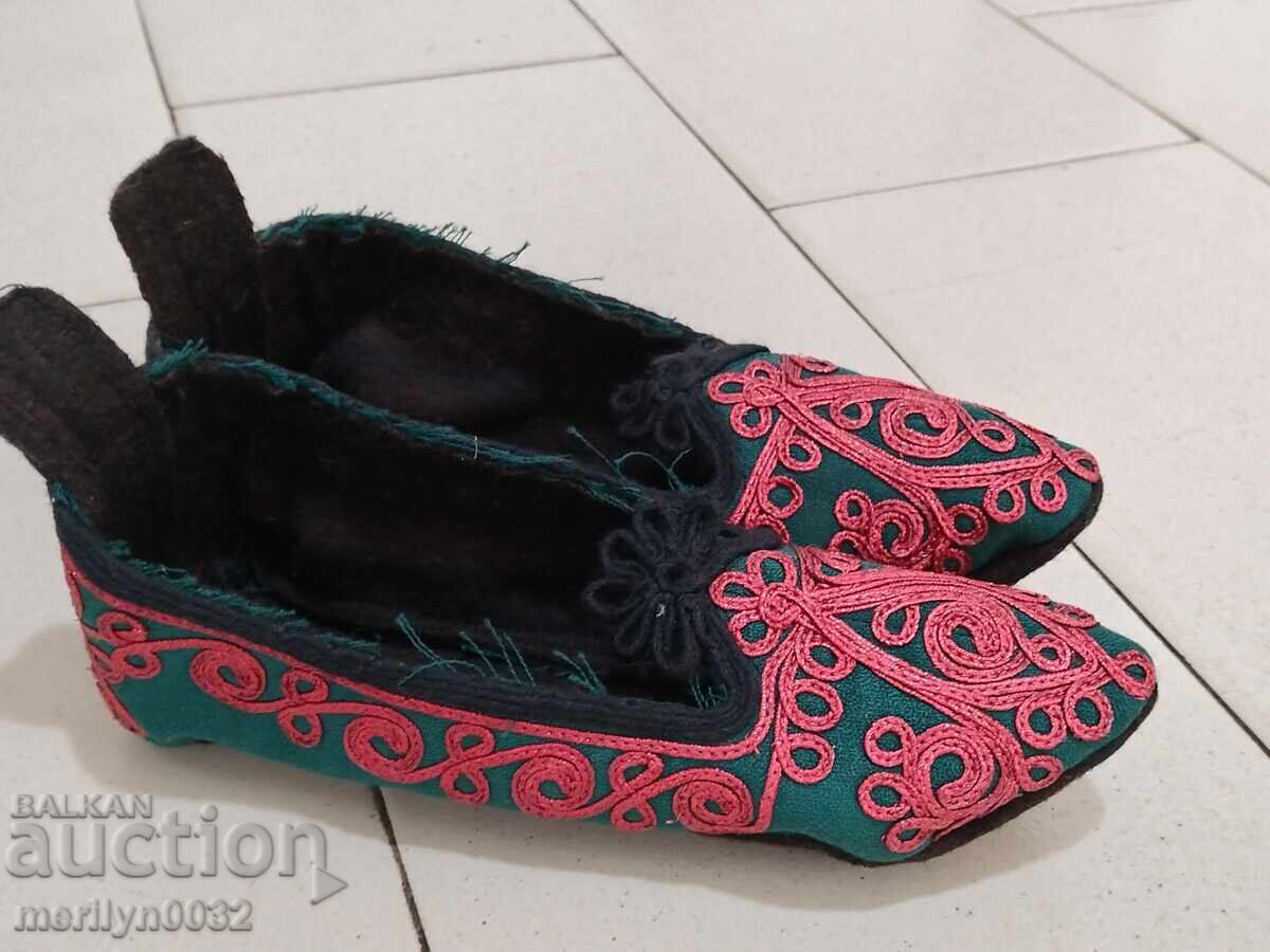 Grandma's colorful slippers from a dowry, folk costume