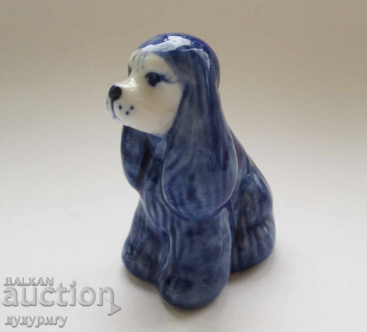 Стара Руска порцеланова статуетка фигура куче ГЖЕЛ  ГЖЕЛЬ