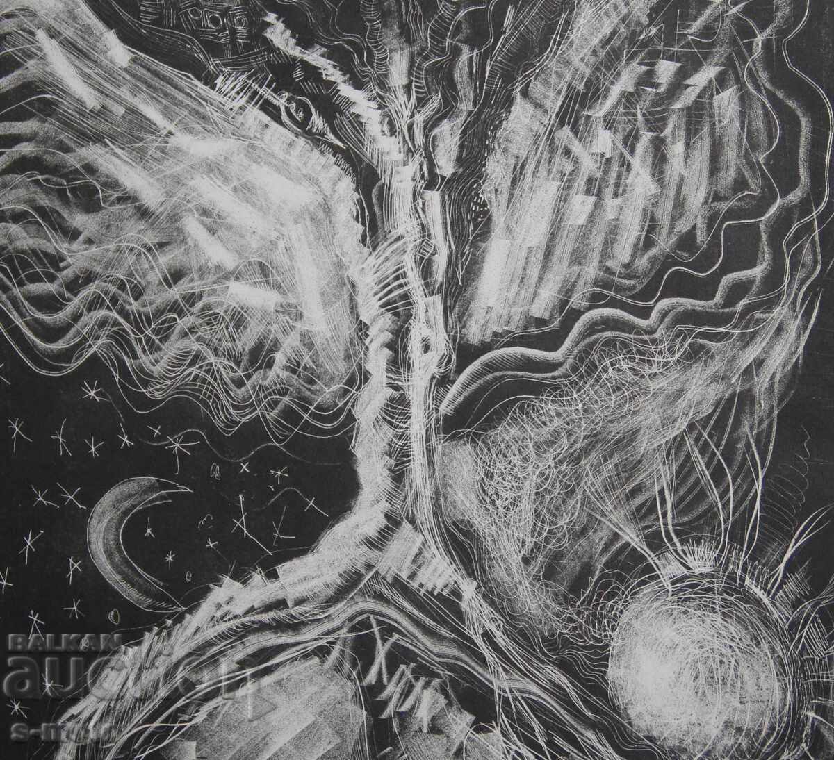 Graphics, mixed media, abstract landscape - 5 Graphics, mixed media, abstract landscape - 5