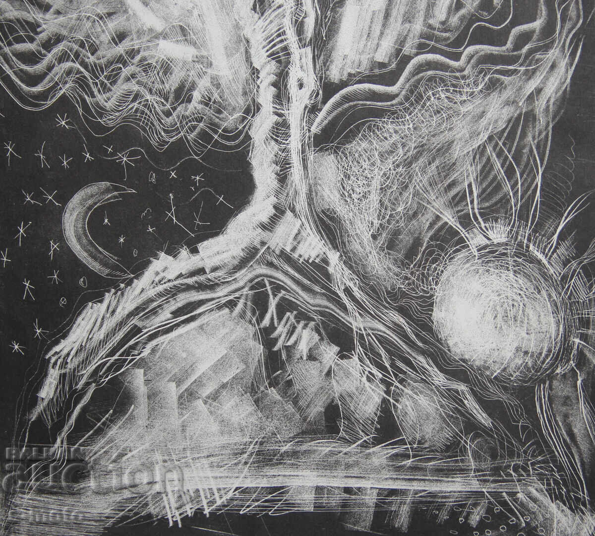 Graphics, mixed media, abstract landscape - 6 Graphics, mixed media, abstract landscape - 6