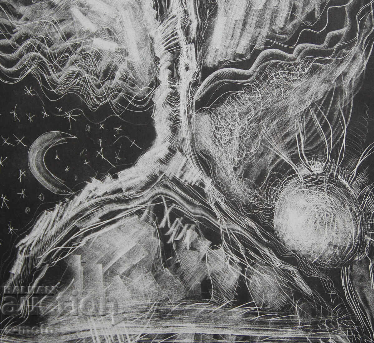 Graphics, mixed media, abstract landscape - 7 Graphics, mixed media, abstract landscape - 7