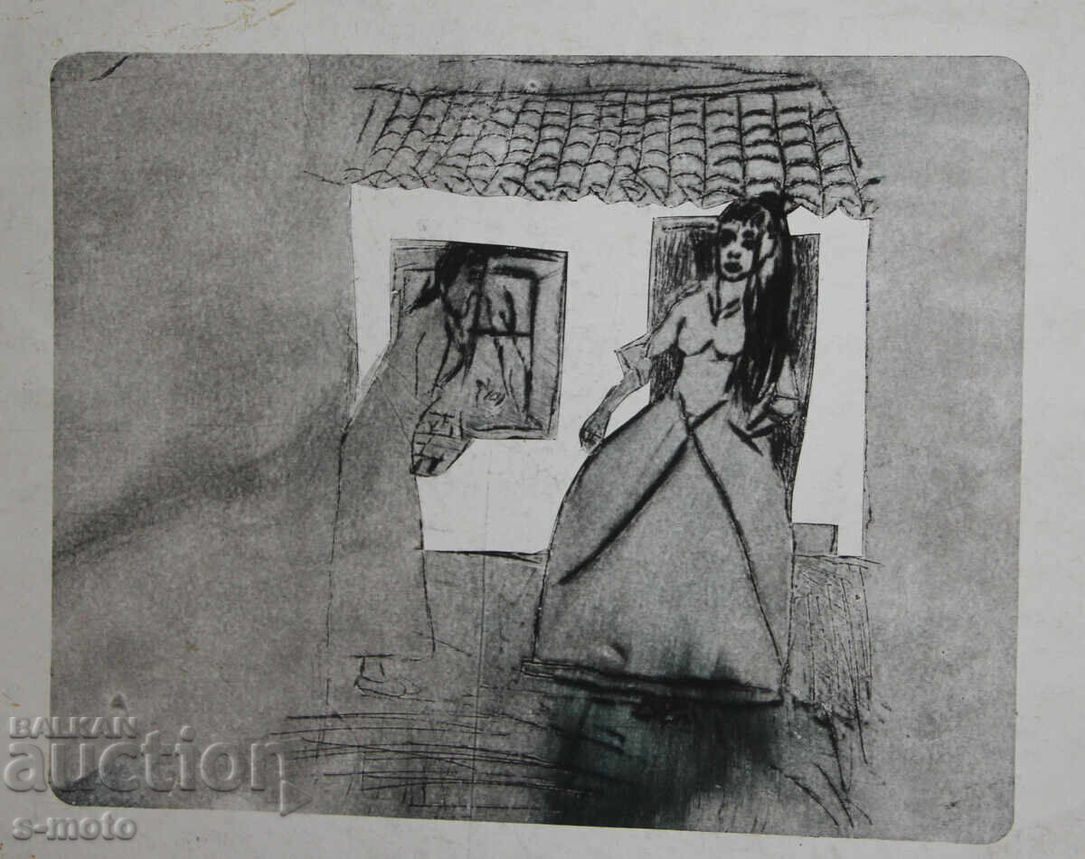 Γραφικά, μικτές τεχνικές, γυναικείες φιγούρες με τιμή 200.00 BGN | € 102.26