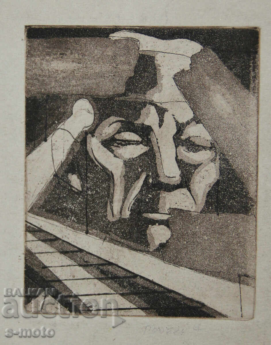 Graphics, lithography, abstract portrait with price 140.00 BGN | € 71.58
