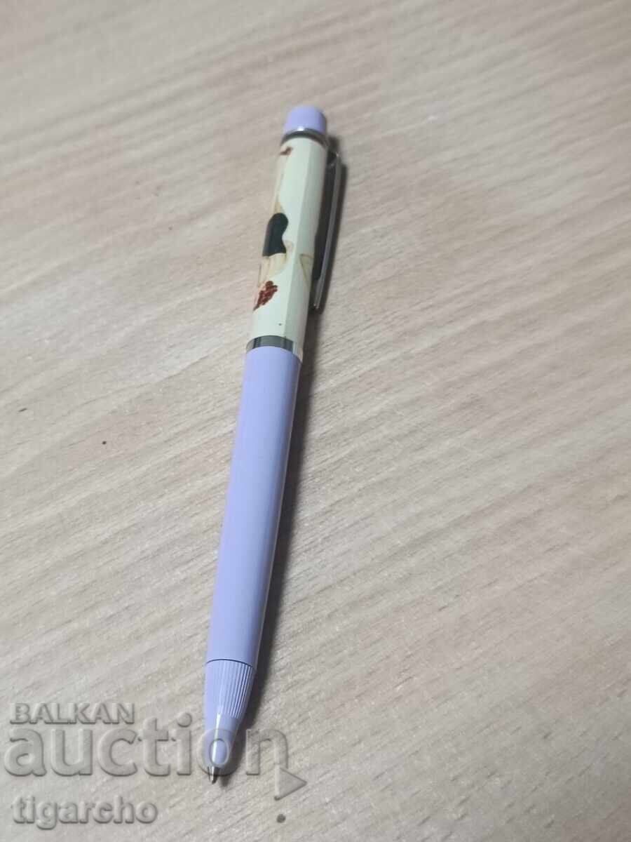 Retro pen with a stripping woman - 6
