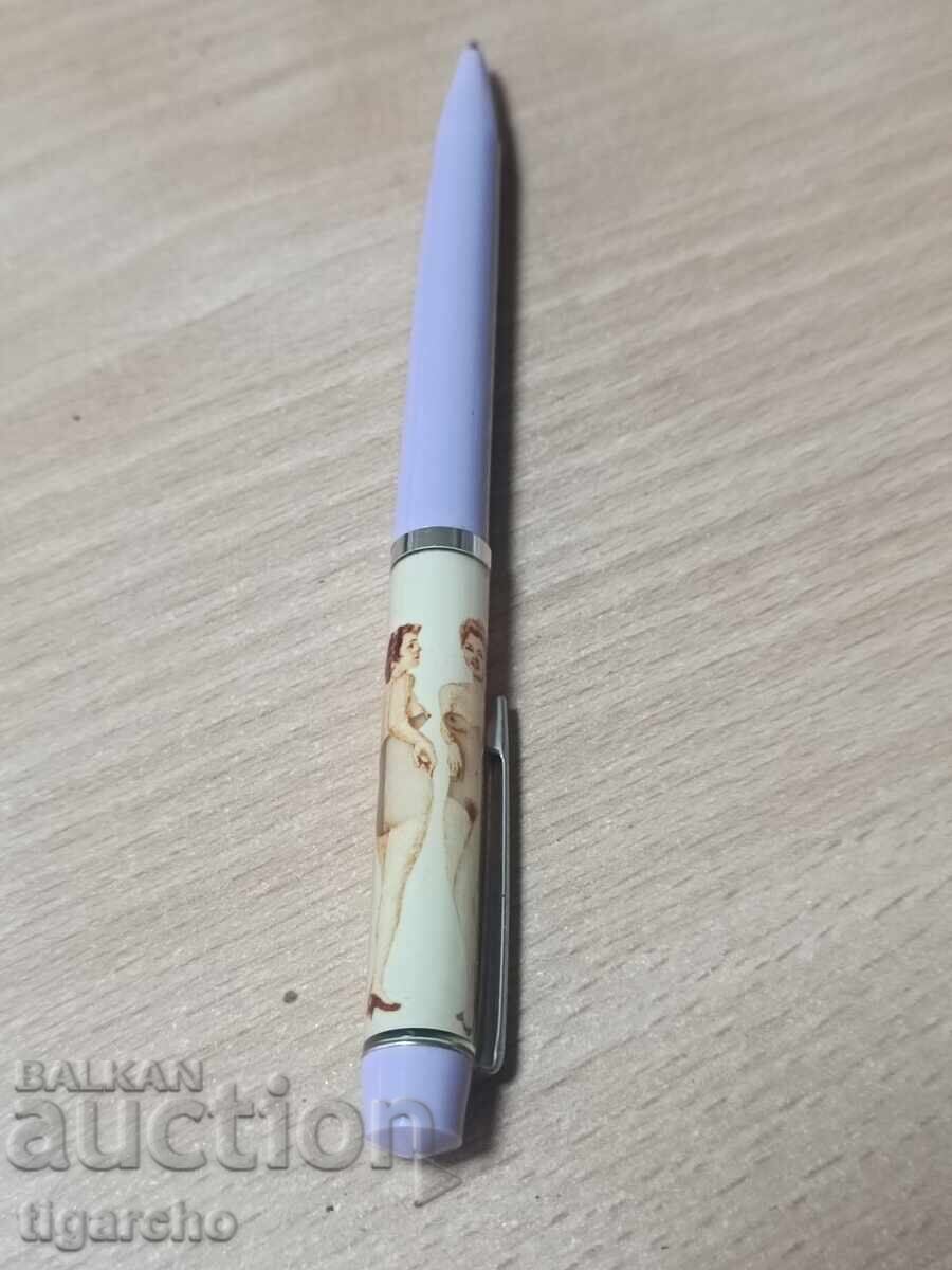 Retro pen with a stripping woman - 7