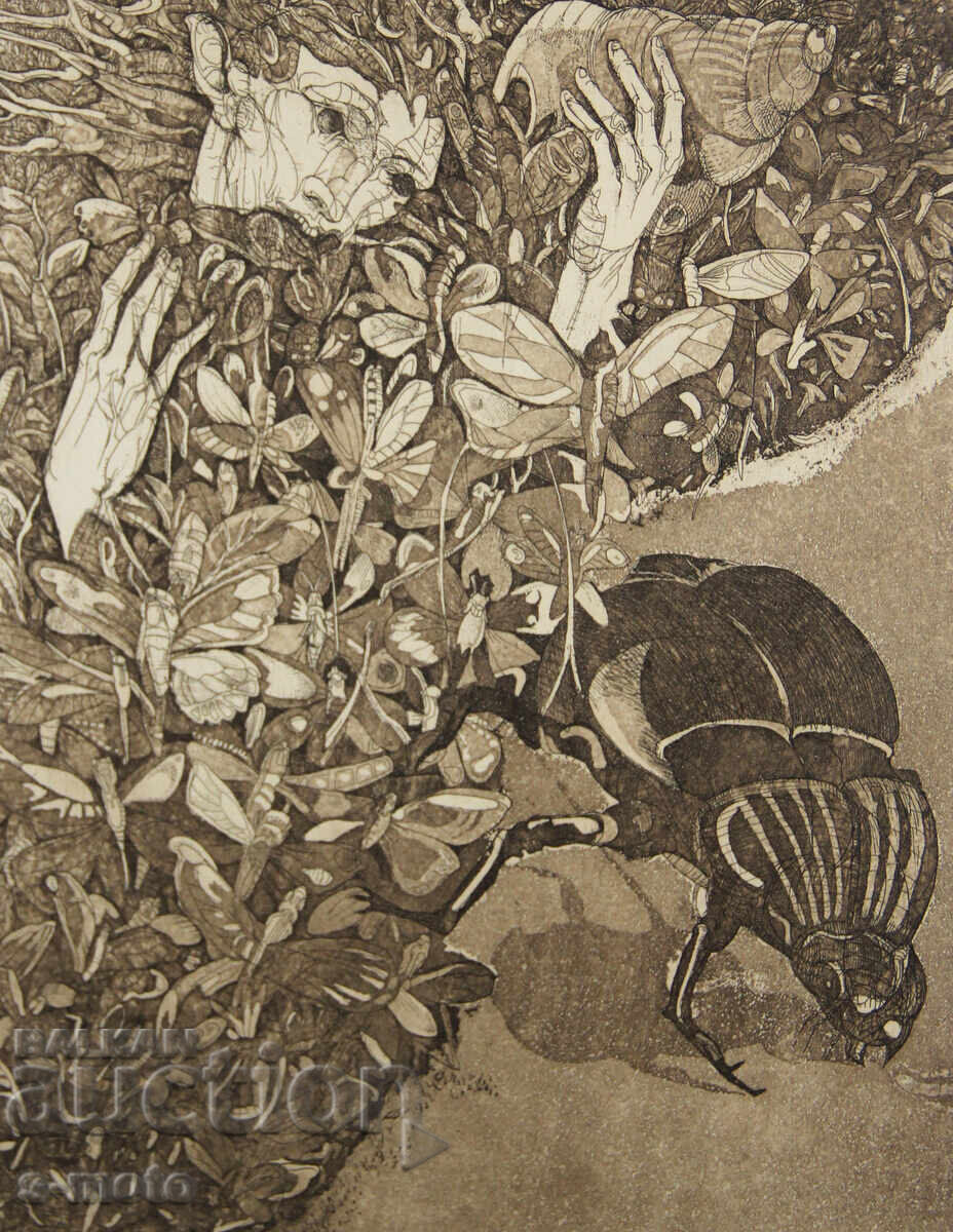 Graphics, mixed media, abstract portrait with price 200.00 BGN | € 102.26