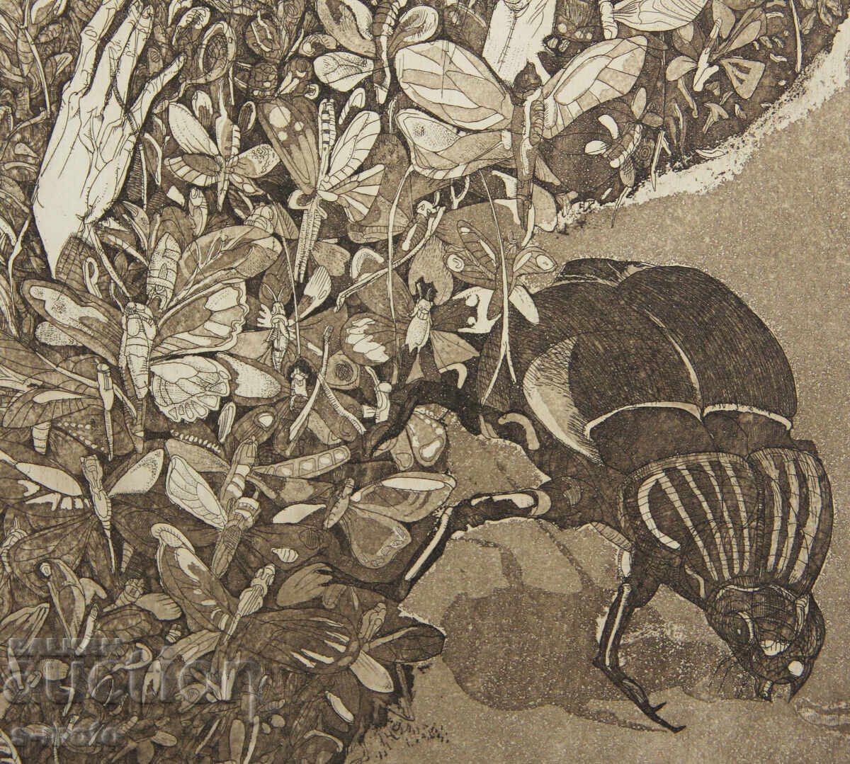 Graphics, mixed media, abstract portrait - 6