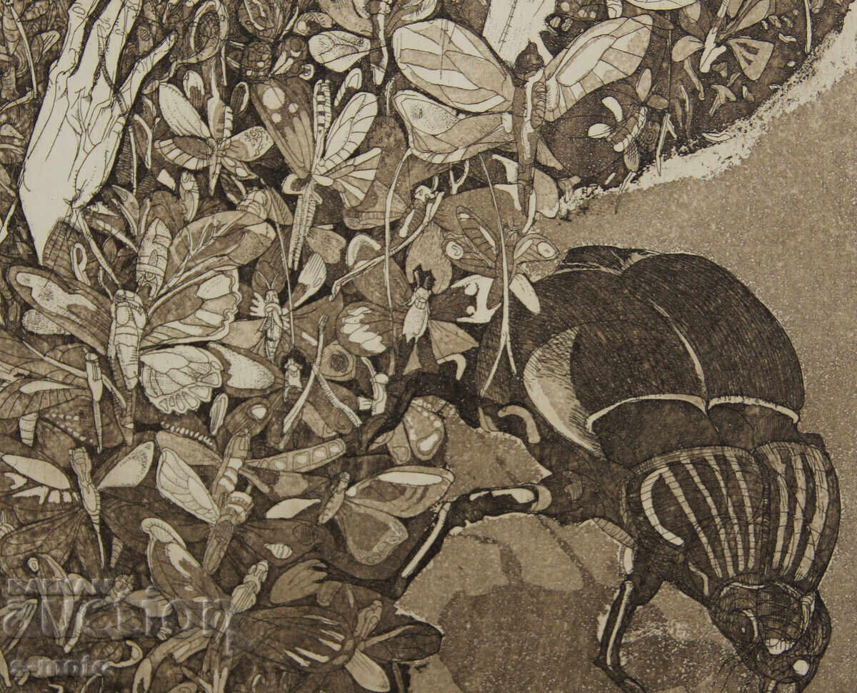 Graphics, mixed media, abstract portrait - 7