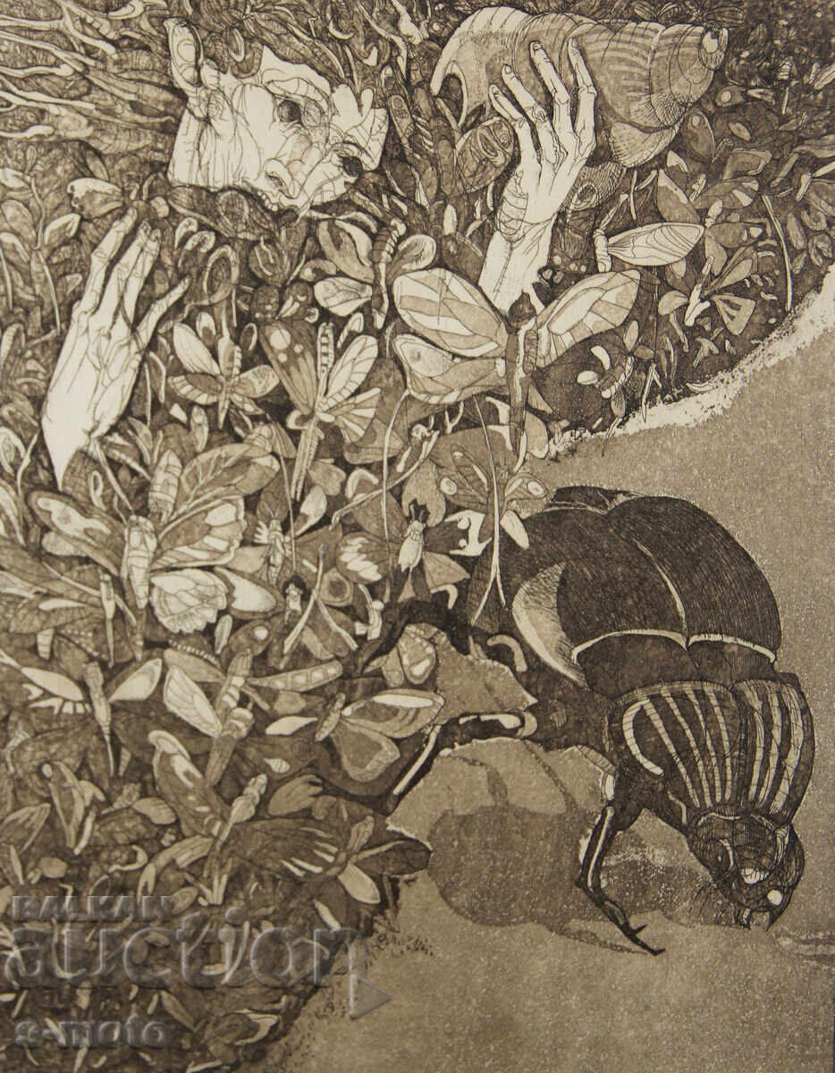 Graphics, mixed media, abstract portrait