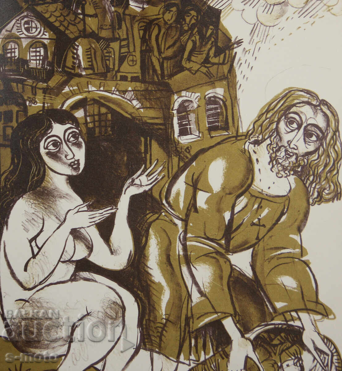 Old graphic, lithograph, illustration, nude - 6