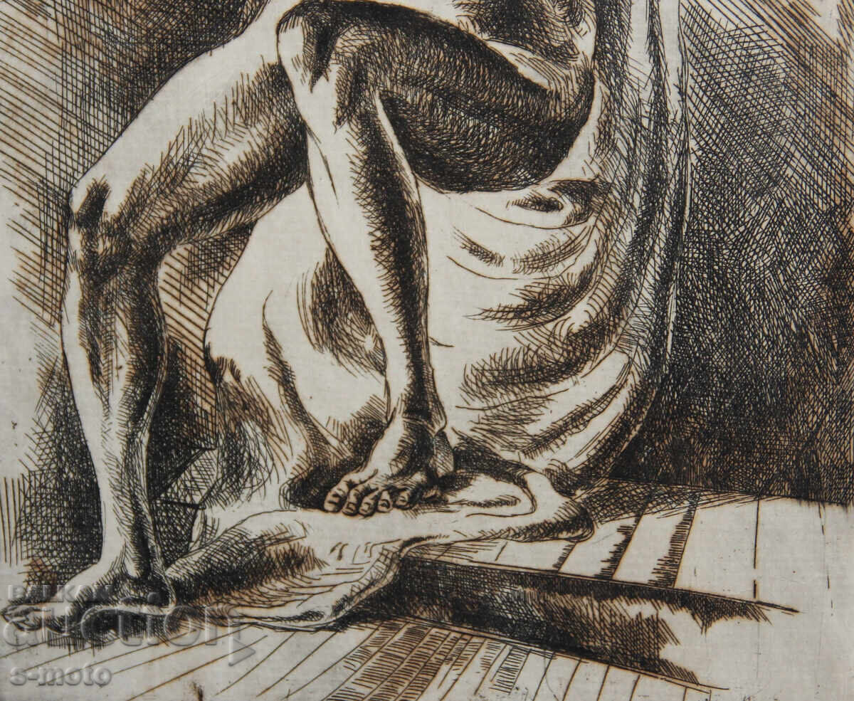 Γραφικά, ξηρή χάραξη, γυμνό σώμα, πορτρέτο - 6