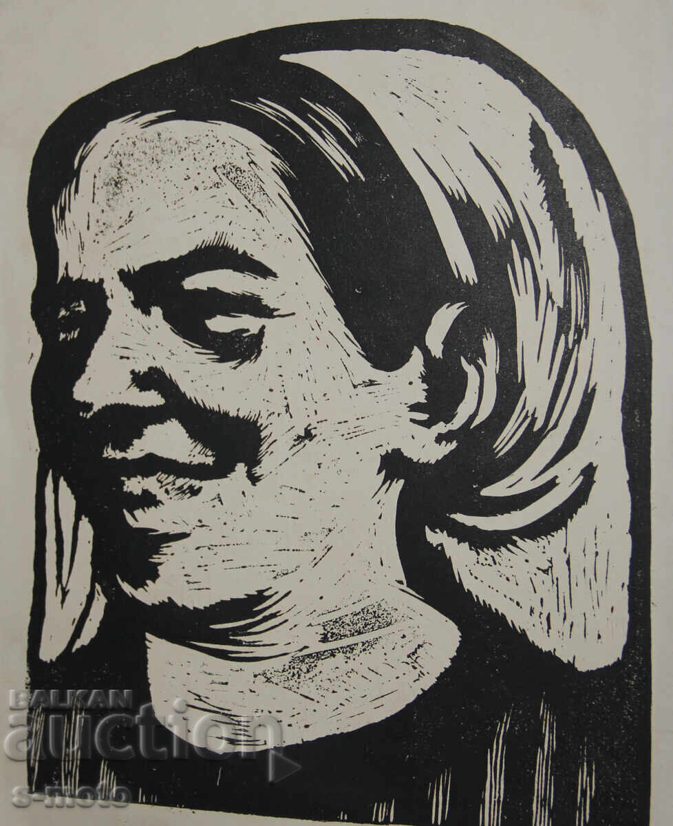 Γραφικά, λινογραφία, γυναικείο πορτρέτο με τιμή 300.00 BGN | € 153.39