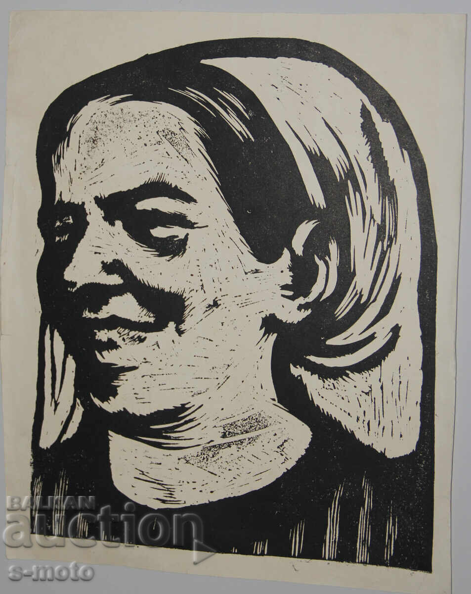 Δημοπρασία Γραφικά, λινογραφία, γυναικείο πορτρέτο