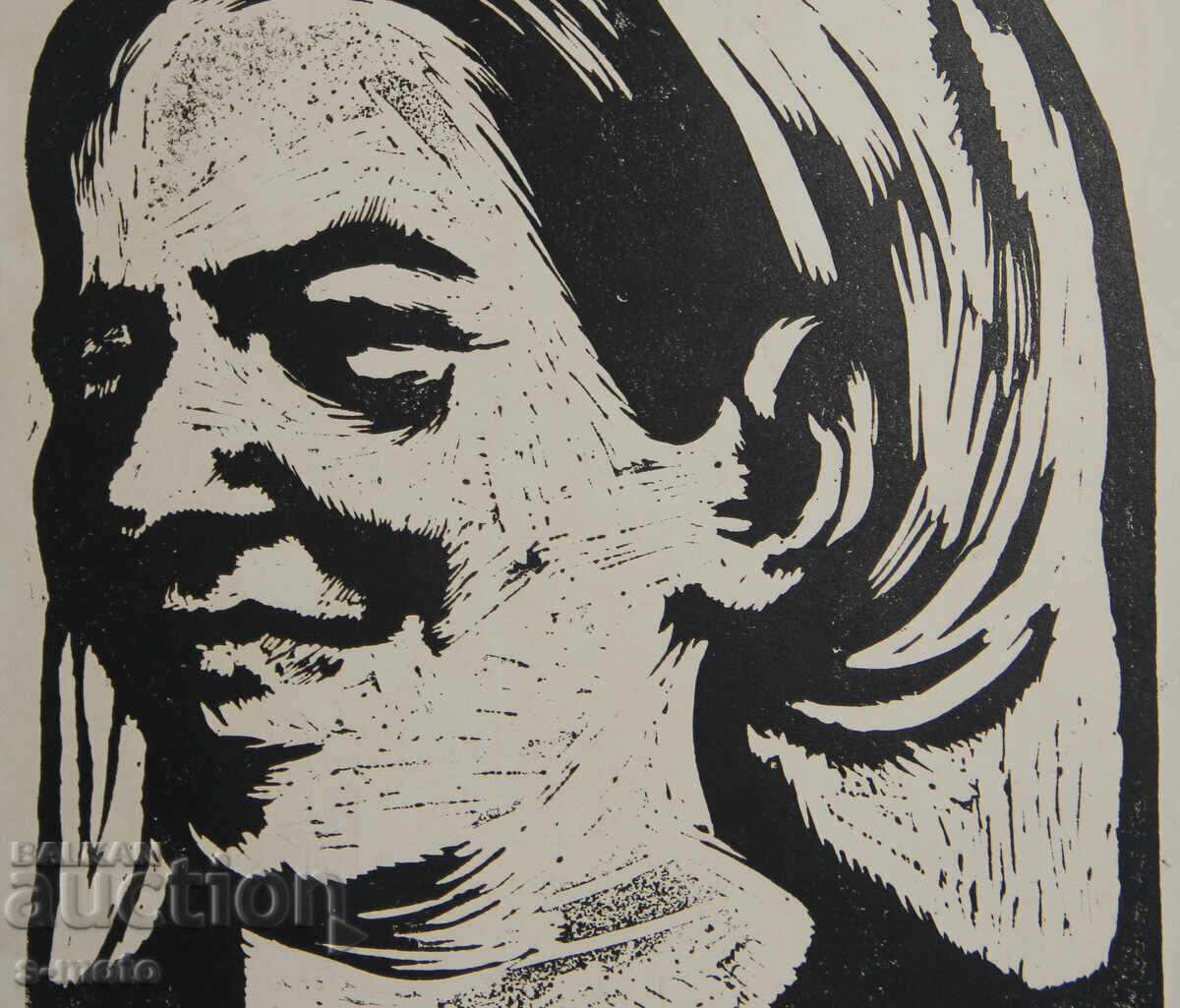 Γραφικά, λινογραφία, γυναικείο πορτρέτο - 6