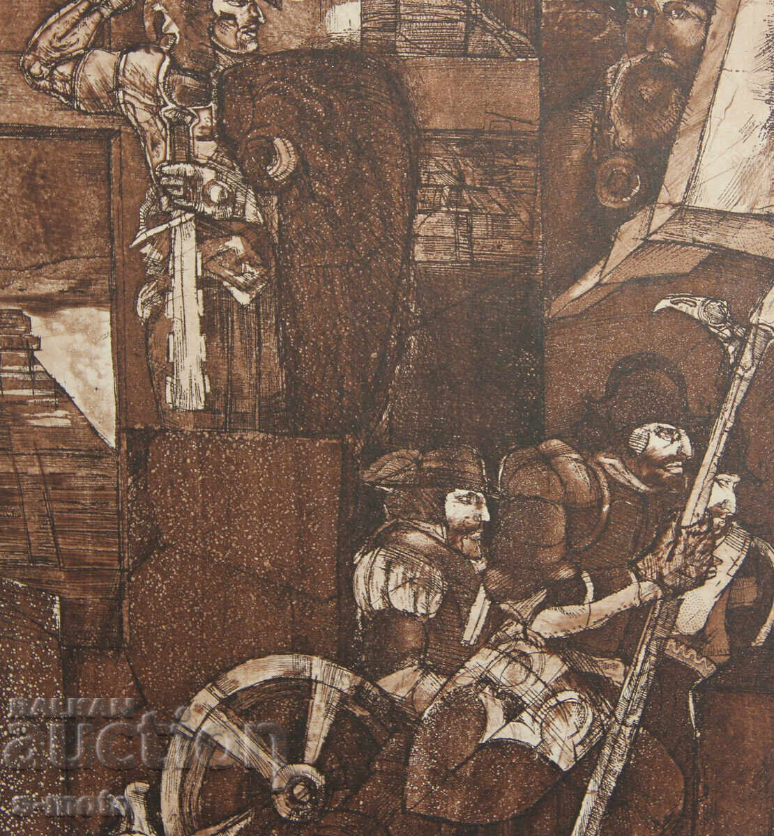 Delivery of Graphics, mixed media, abstraction, figurative composition Delivery of Graphics, mixed media, abstraction, figurative composition