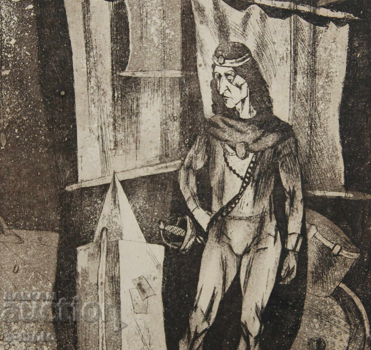 Графика, смесена техника, "Театрална сцена" - 6 Графика, смесена техника, "Театрална сцена" - 6