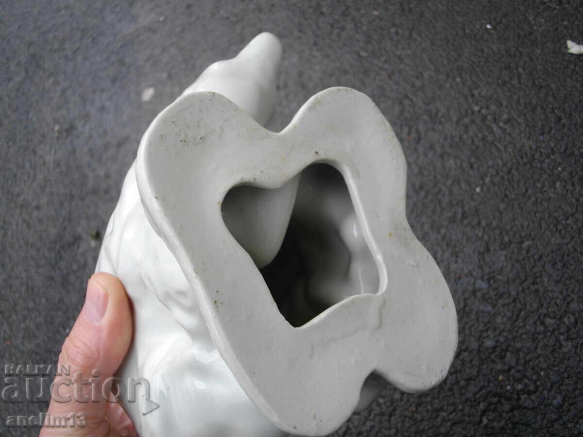 OLD BULGARIAN PORCELAIN LARGE WHITE BEAR SIP - 5