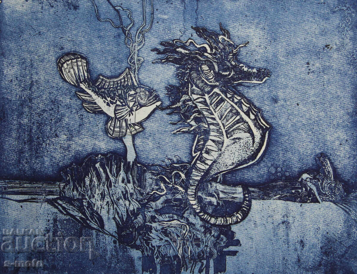 Γραφικά, μικτή τεχνική "Θαλάσσιος κόσμος"