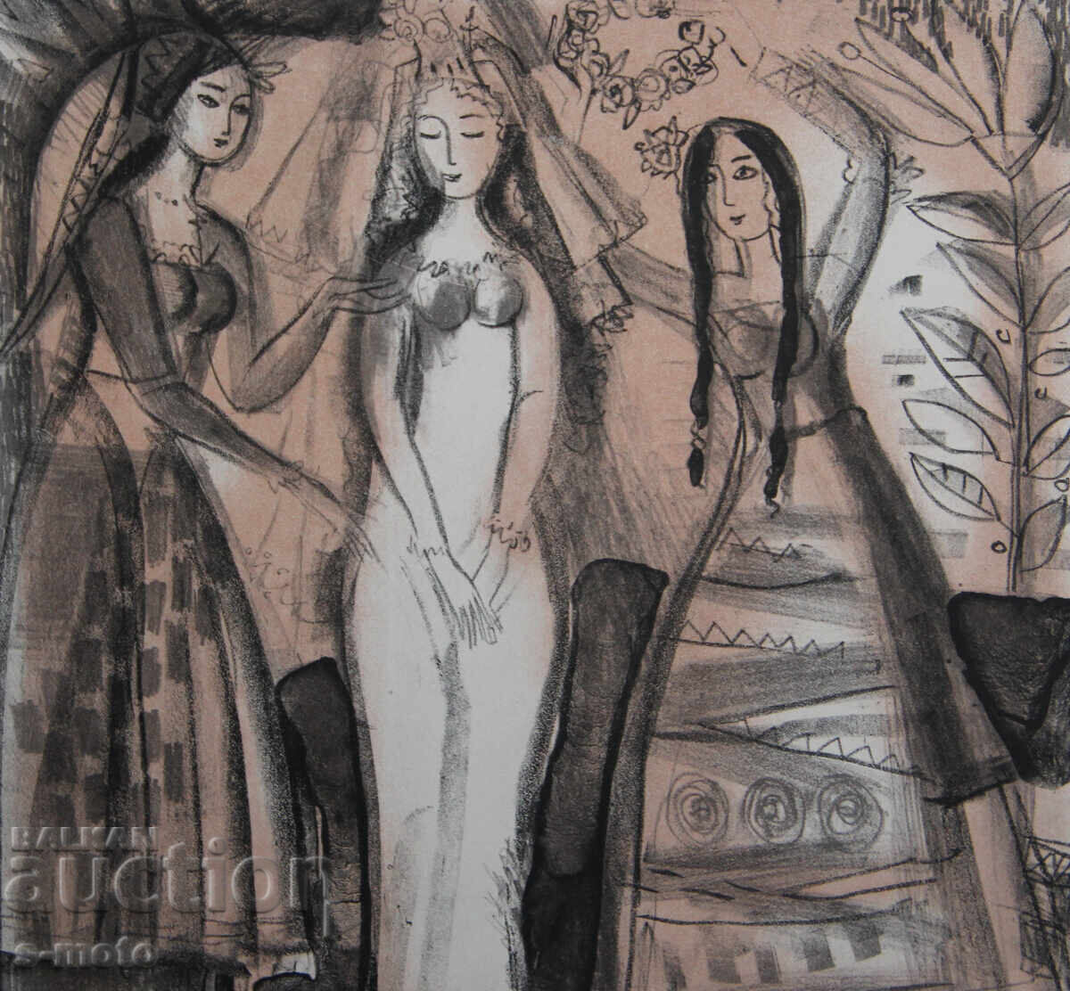 Graphics, lithograph, illustration "Ritual" - 5 Graphics, lithograph, illustration "Ritual" - 5