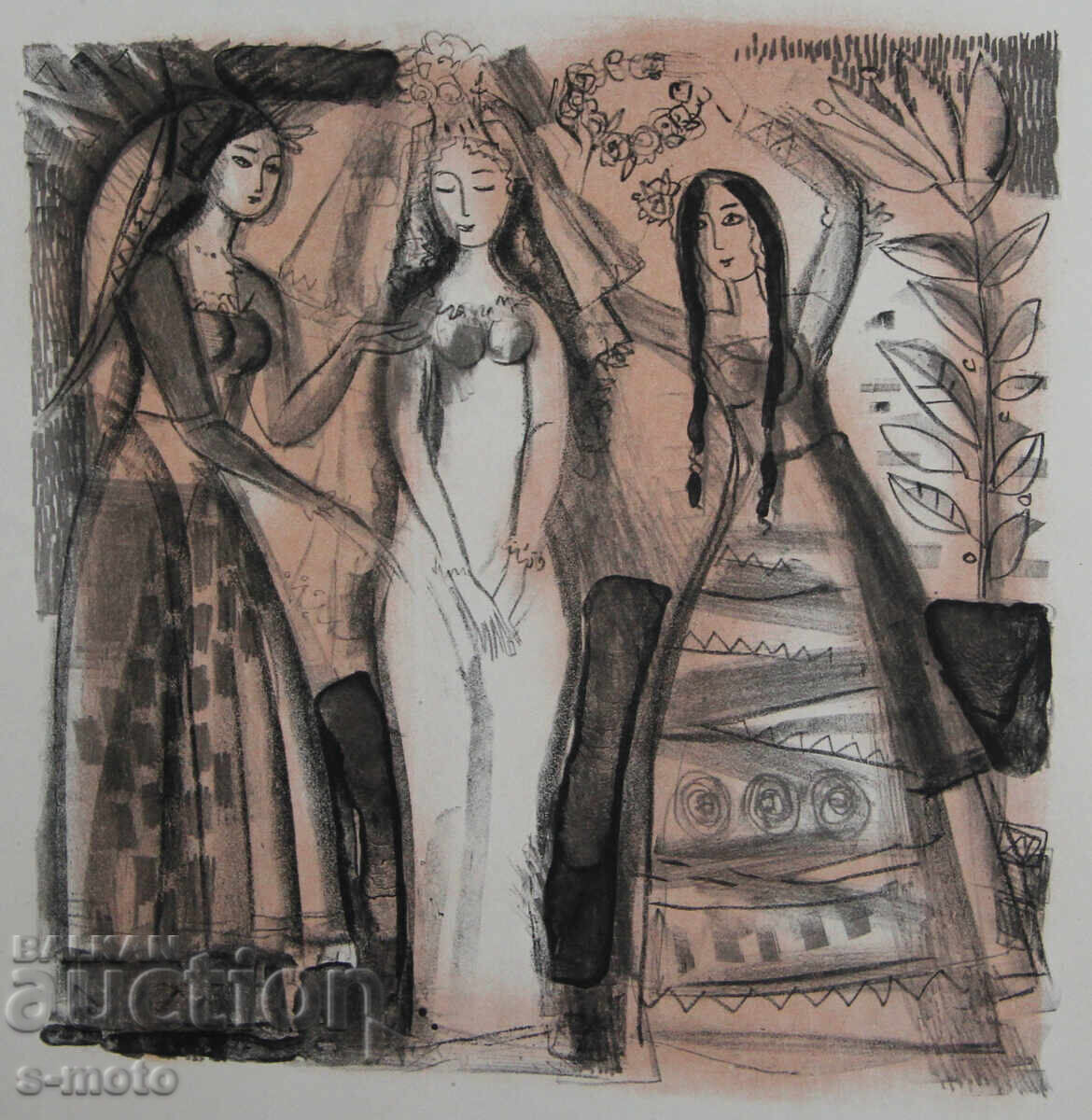 Graphics, lithograph, illustration "Ritual" Graphics, lithograph, illustration "Ritual"