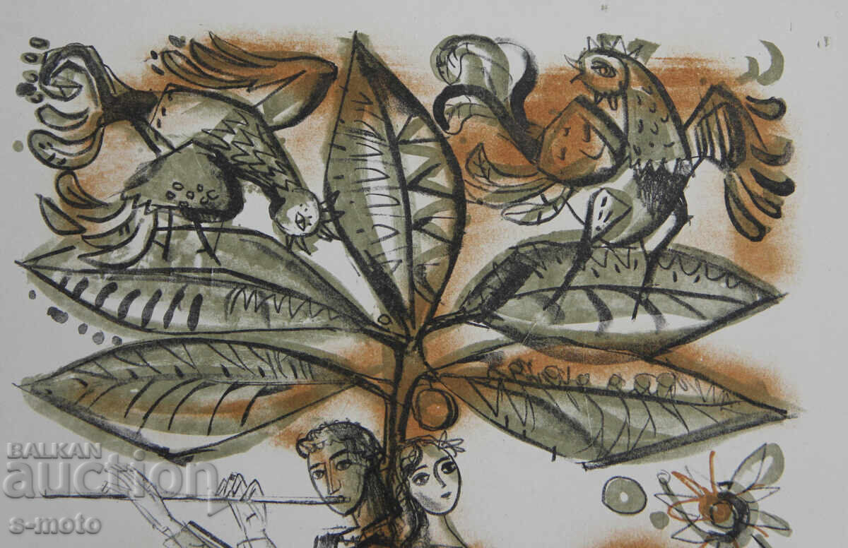 Graphics, lithograph, illustration "He and She" - 5 Graphics, lithograph, illustration "He and She" - 5