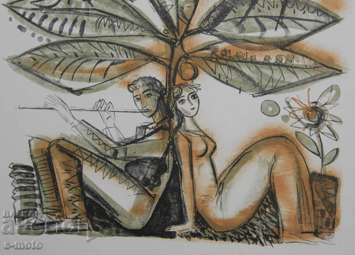 Graphics, lithograph, illustration "He and She" - 7 Graphics, lithograph, illustration "He and She" - 7