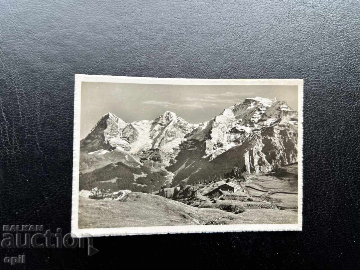 Small Old Postcard - Switzerland - Jungfrau, Mönch, and Eiger Small Old Postcard - Switzerland - Jungfrau, Mönch, and Eiger