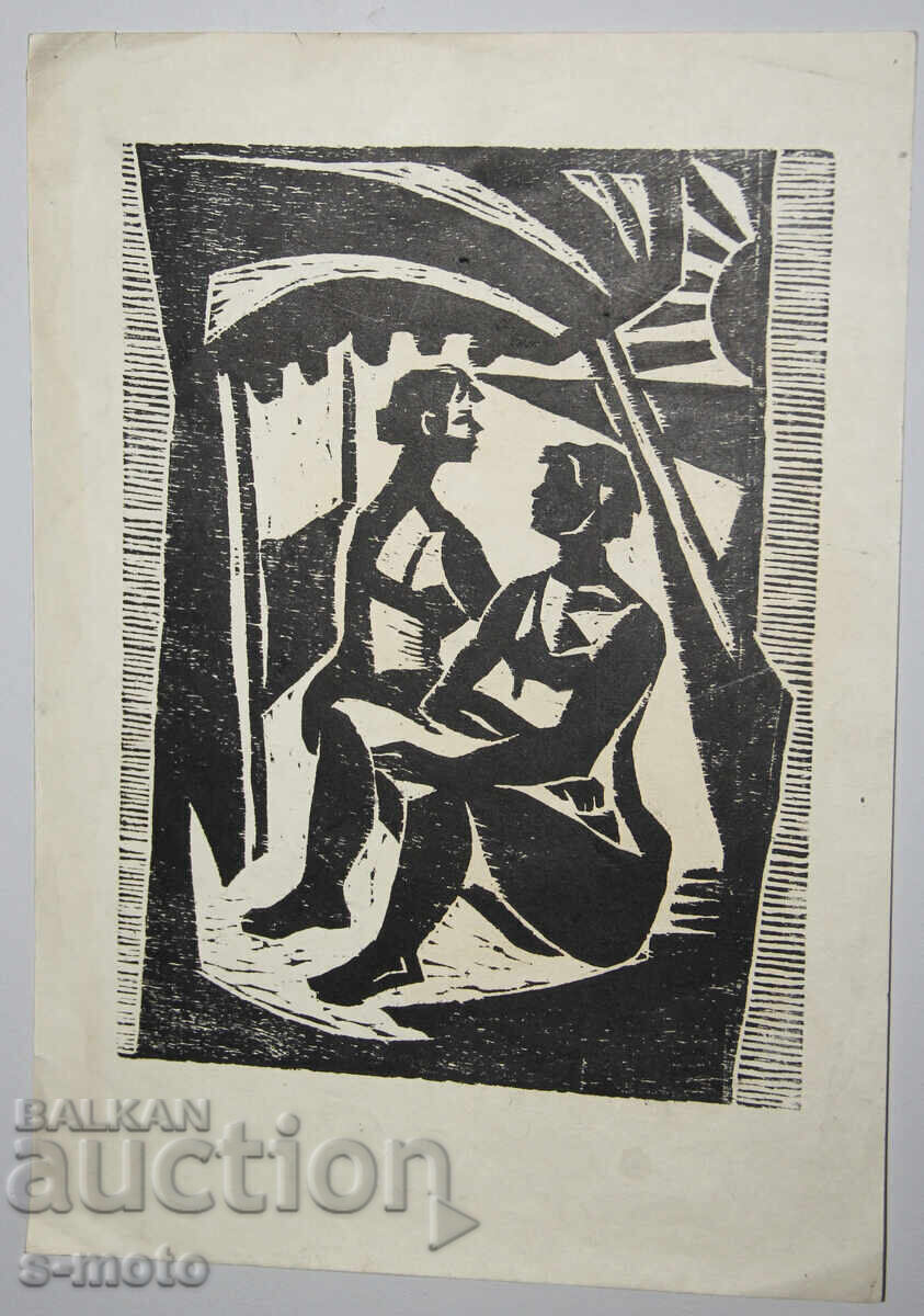 Licitație Grafică veche, gravură în lemn, figuri Licitație Grafică veche, gravură în lemn, figuri