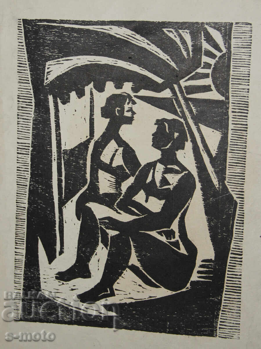 Grafică veche, gravură în lemn, figuri Grafică veche, gravură în lemn, figuri