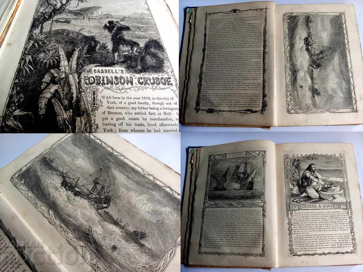 Antique book "Robinson Crusoe" by Daniel Defoe - edition of - 5 Antique book "Robinson Crusoe" by Daniel Defoe - edition of - 5