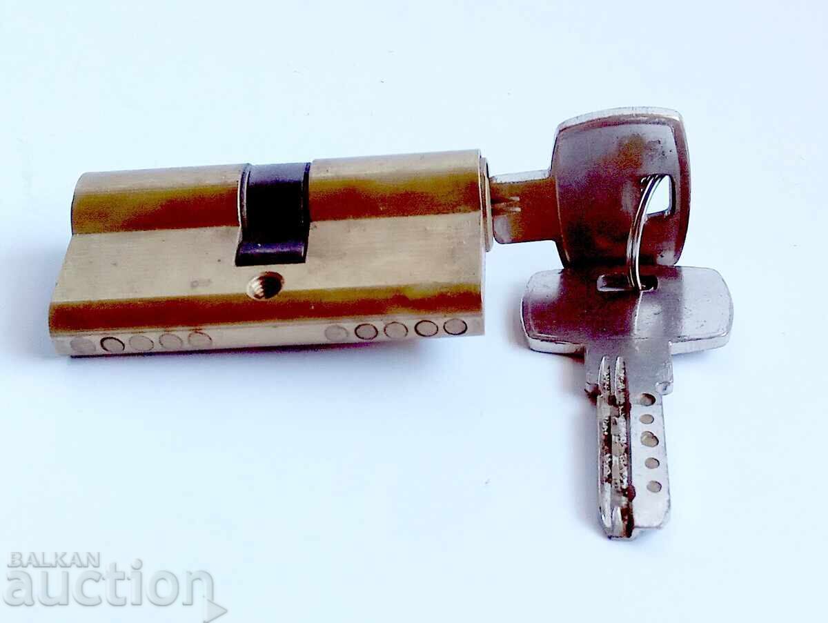 Патрон за врата, месинг, 2 ключа