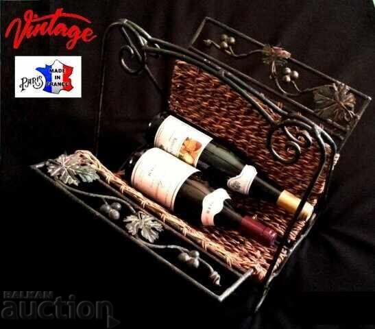 Auction Wrought iron wine basket Auction Wrought iron wine basket