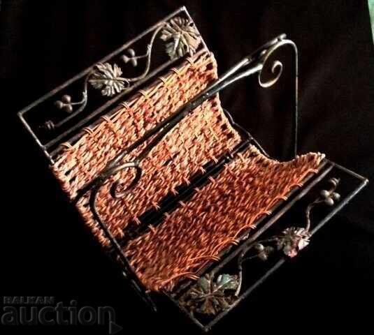 Wrought iron wine basket Wrought iron wine basket