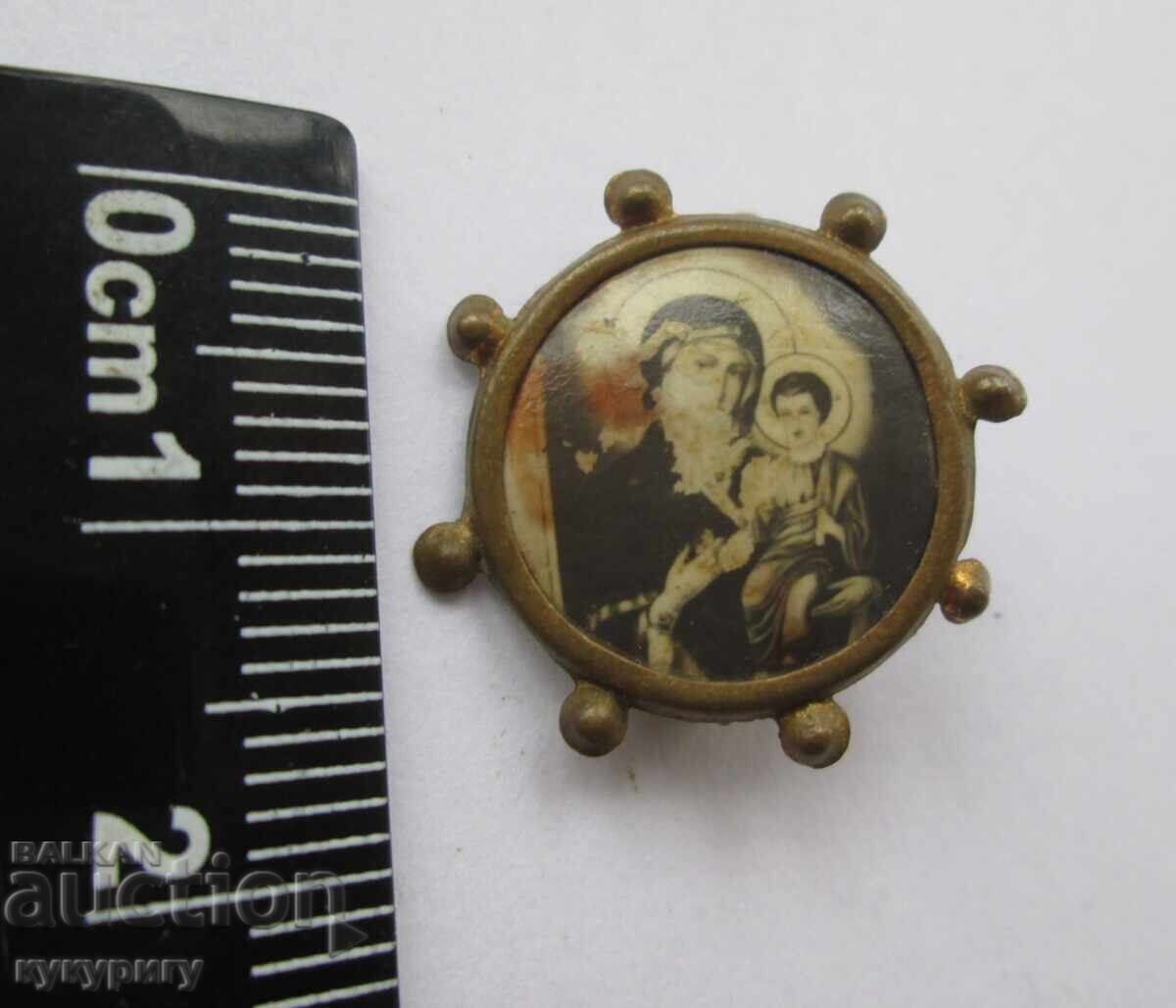 Δημοπρασία Παλαιό τσαρικό θρησκευτικό έμβλημα εικόνα Παναγίας με το Θείο Βρέφος
