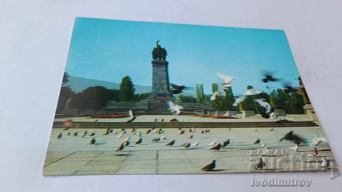 Postcard Sofia The monument to the Soviet Army
