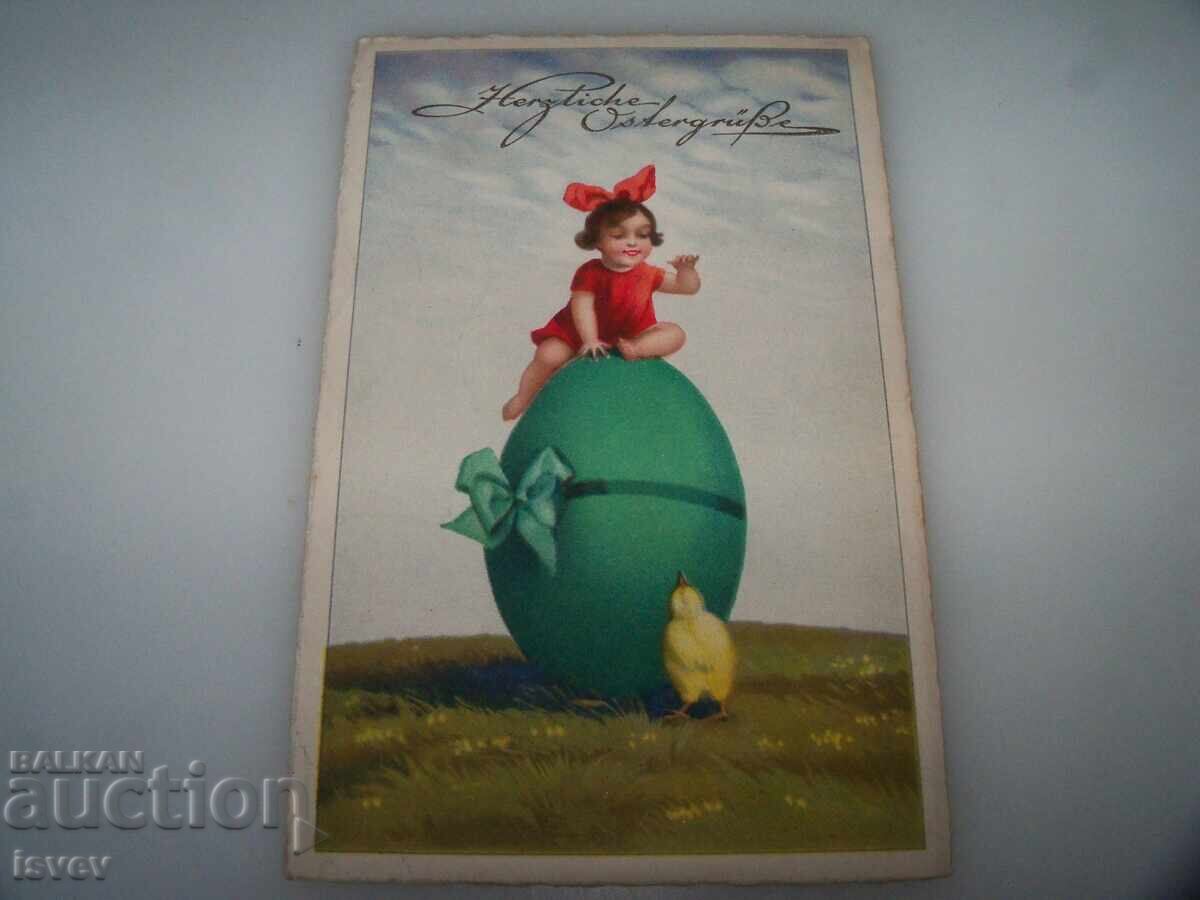 Δημοπρασία Παλιά αυστριακή πασχαλινή καρτ ποστάλ, 1925