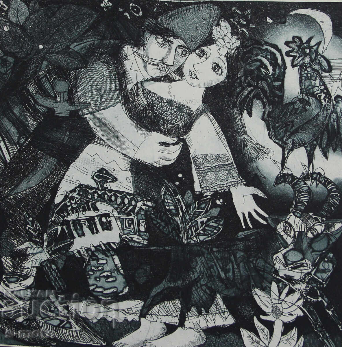 Графика, фигурална композиция, илюстрация