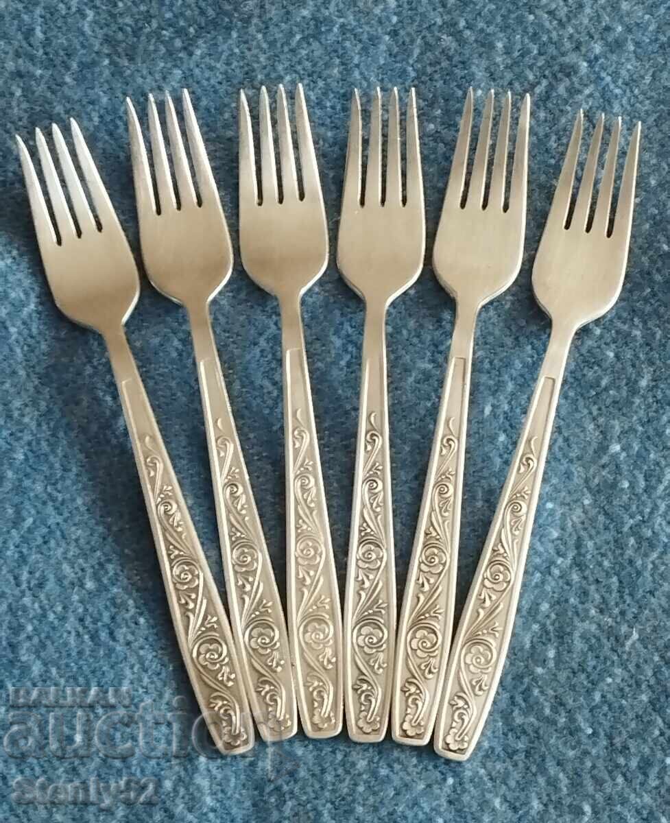 Посребрени мелхиорени вилици от СССР