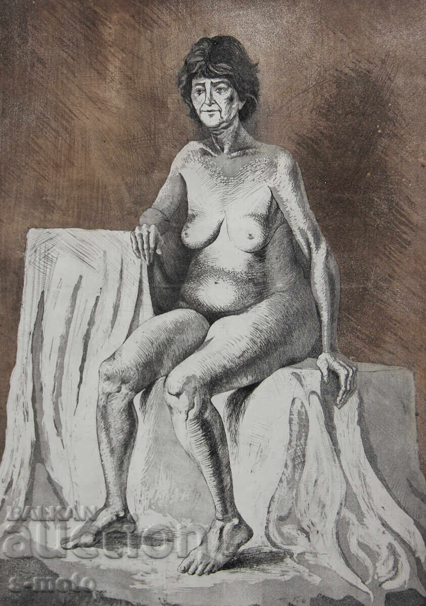 Graphics, mixed media, nude, portrait with price 200.00 BGN | € 102.26