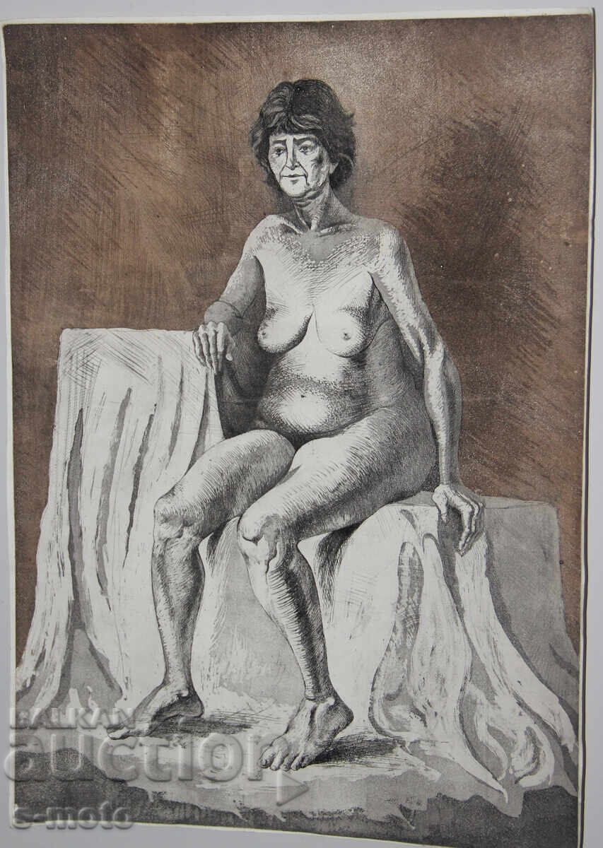 Auction  Graphics, mixed media, nude, portrait