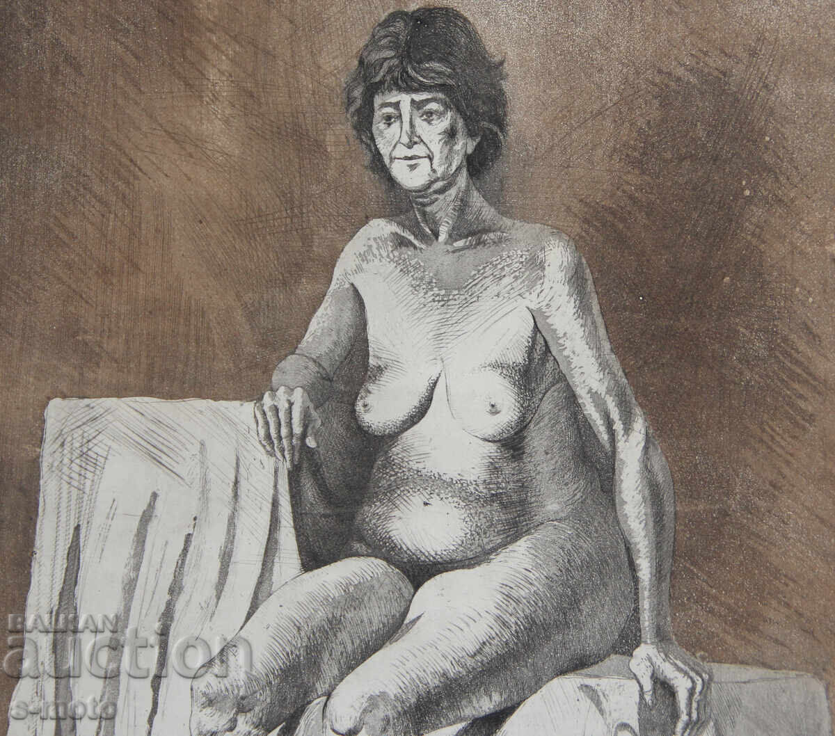 Graphics, mixed media, nude, portrait - 5