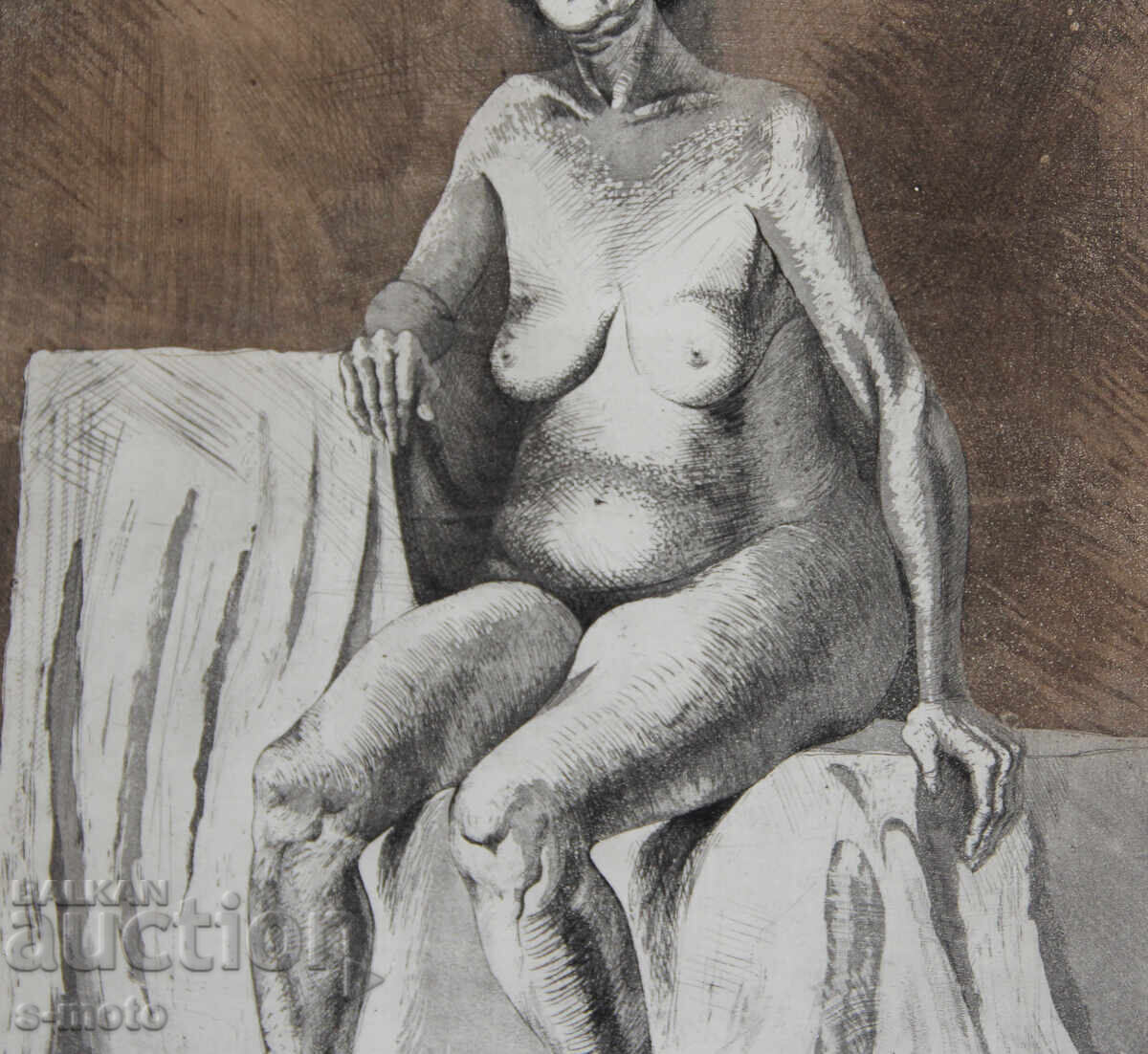 Graphics, mixed media, nude, portrait - 6