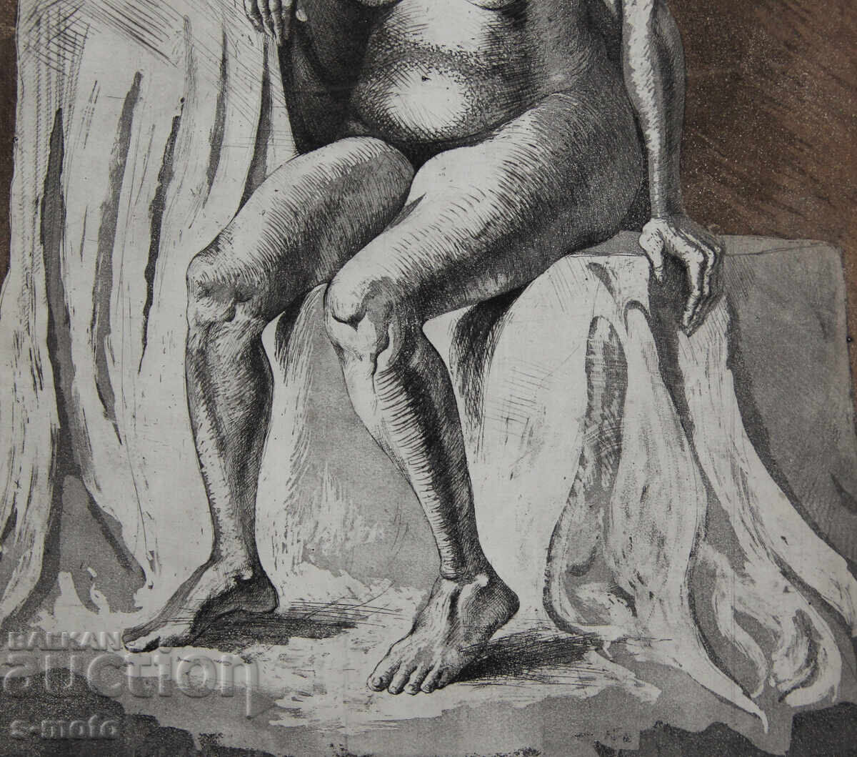 Graphics, mixed media, nude, portrait - 7