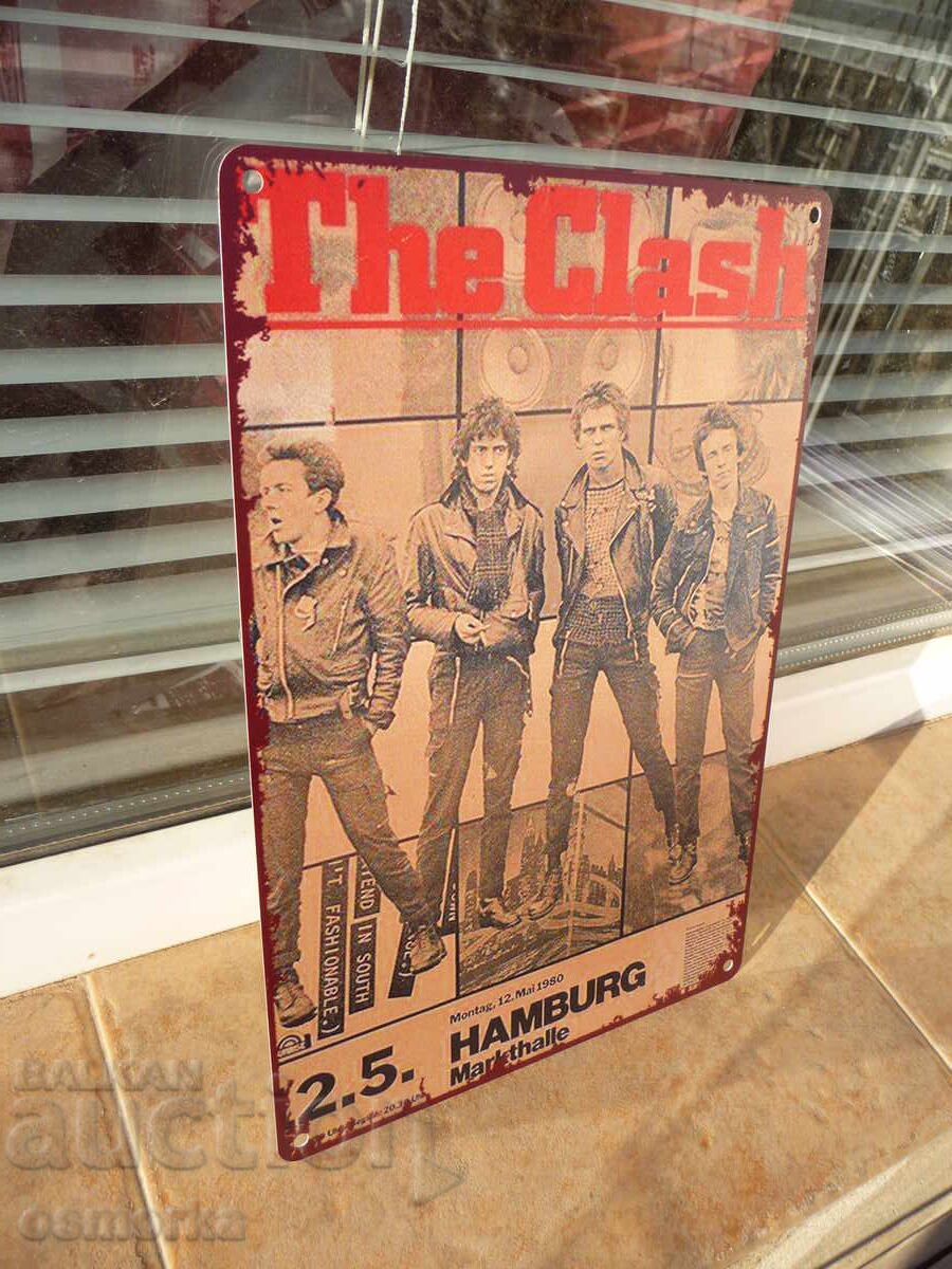 Metal sign music The Clash punk band rock guitars concert with price 18.00 BGN | € 9.20 Metal sign music The Clash punk band rock guitars concert with price 18.00 BGN | € 9.20