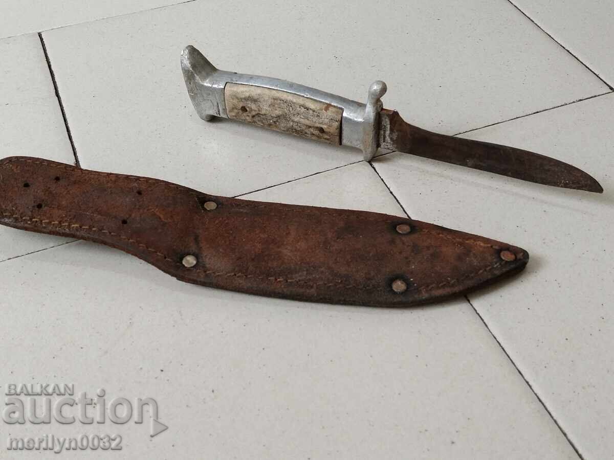 Hunting knife Bukovets, deer antler handle, sheath from the 60s - 6 Hunting knife Bukovets, deer antler handle, sheath from the 60s - 6