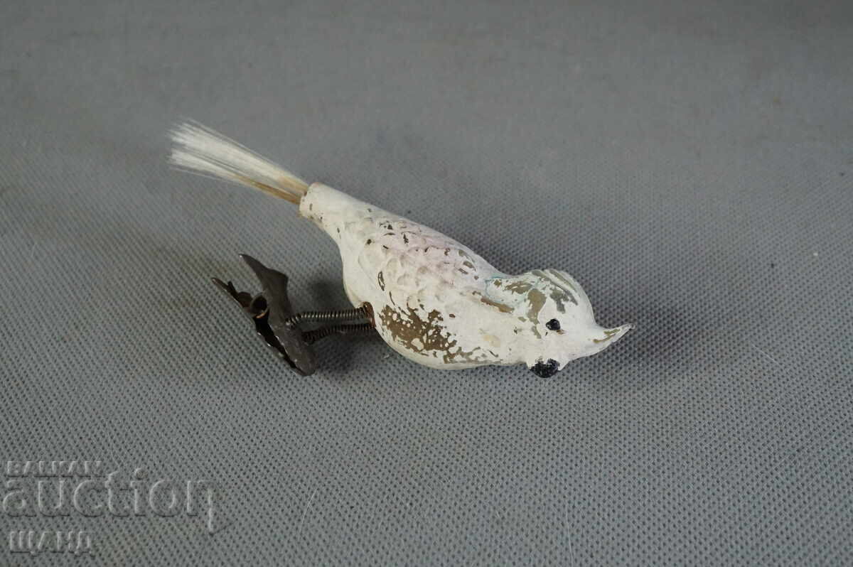 Auction  Old Glass Christmas Ornament Parrot