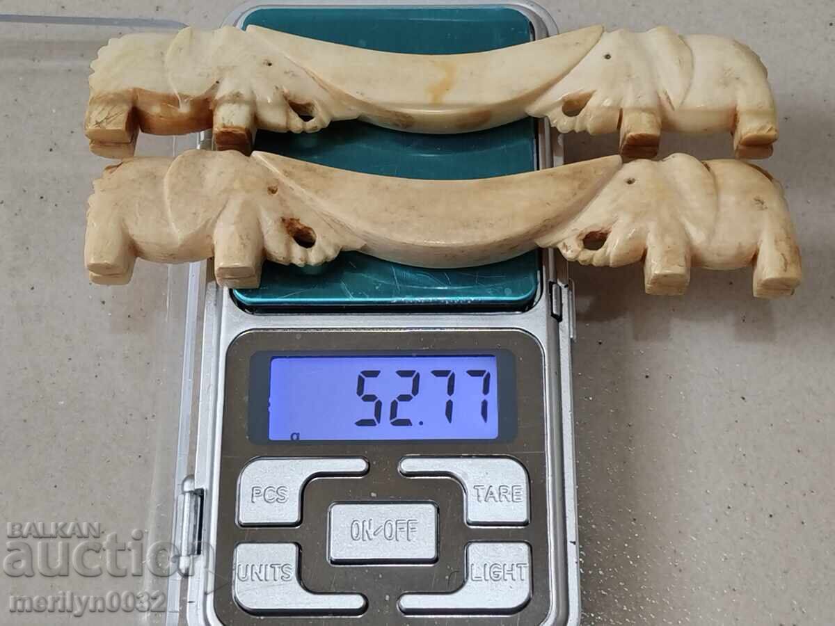 Ivory elephant stands for silverware - 6