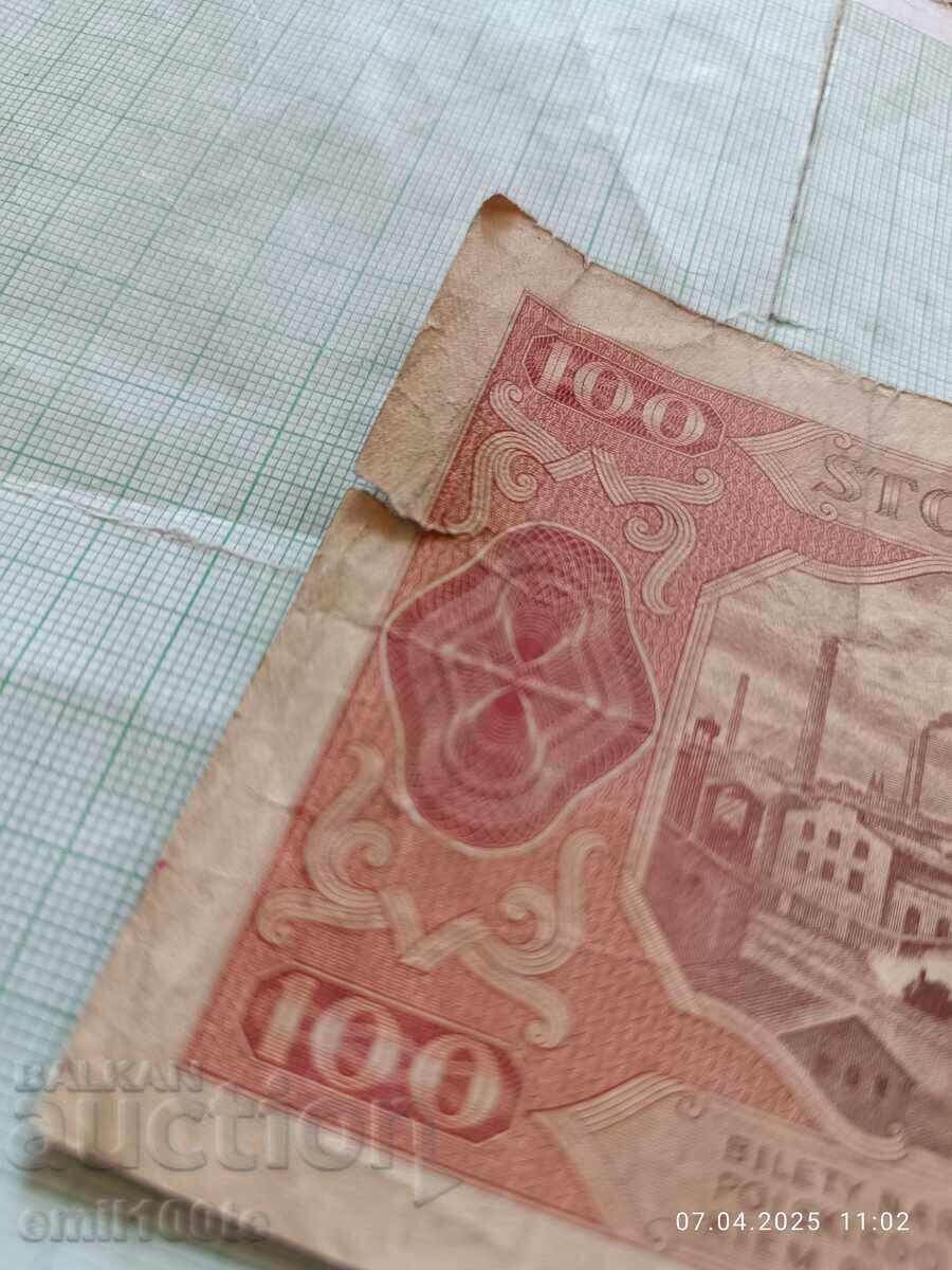 Auction 100 Zloty 1948 Poland Auction 100 Zloty 1948 Poland