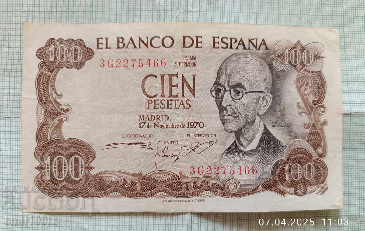 100 πεσέτες 1970 g. Ισπανία 100 πεσέτες 1970 g. Ισπανία