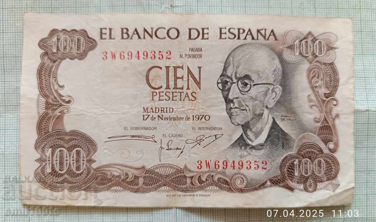 100 Pesetas 1970 Spain 100 Pesetas 1970 Spain